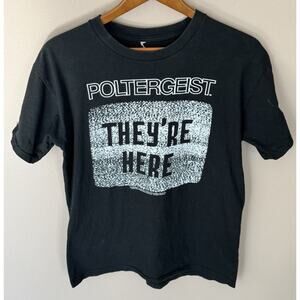 Poltergeist Tee Shirt "They're here" Black TV Screen Unisex Retro Medium